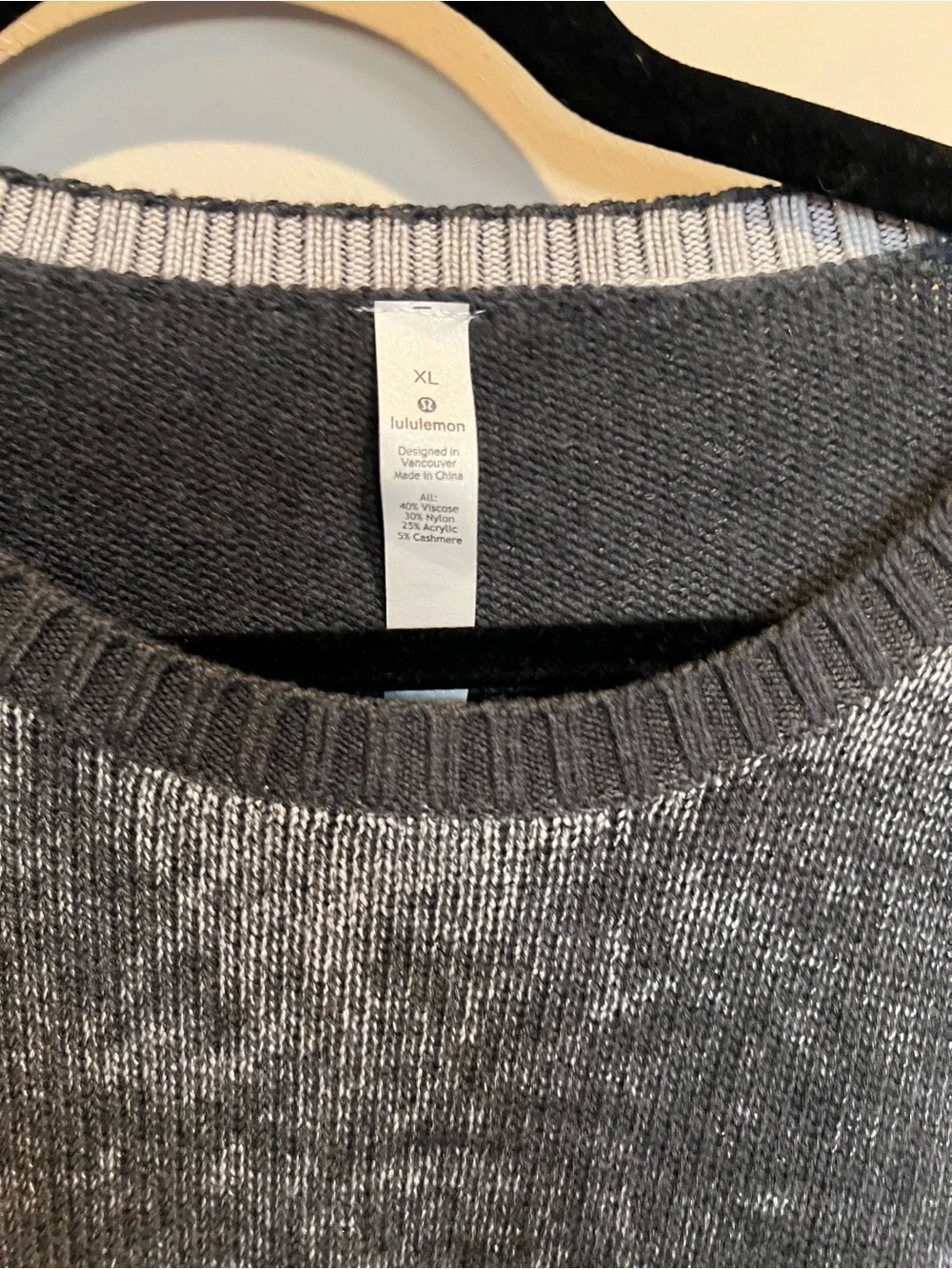 NWOT lululemon Cashlu Oversized Sweater Charcoal Black XL Cashmere